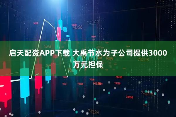 启天配资APP下载 大禹节水为子公司提供3000万元担保